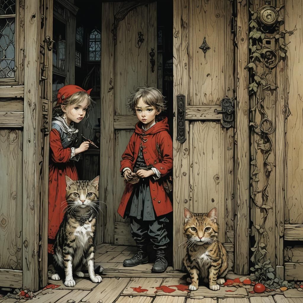 Expressive Children's Scene in Illustrative Style