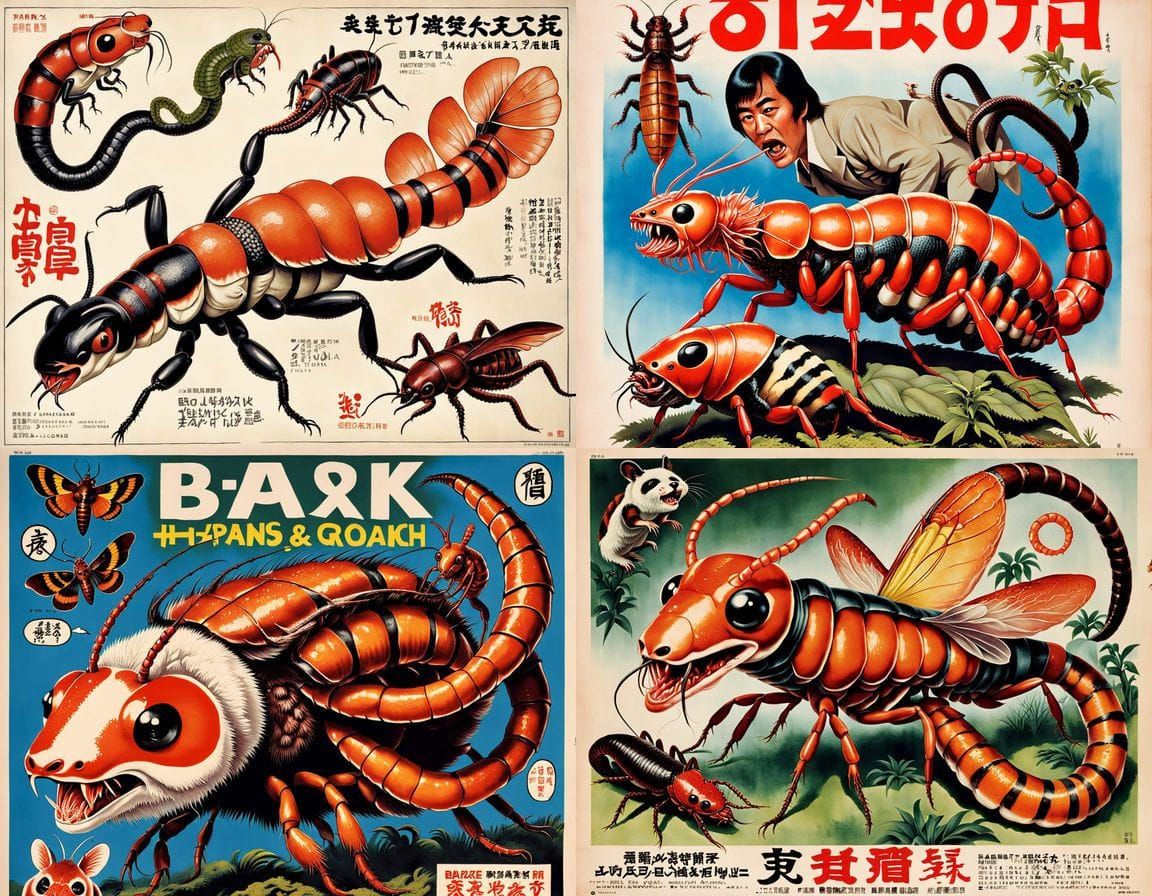 Bizarre 1970s Horror Creature Poster in Grotesque Color