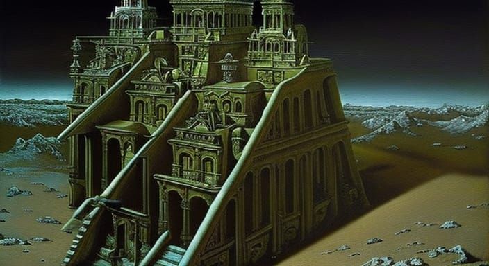 Cosmic Noir Masterpiece in Surreal Style