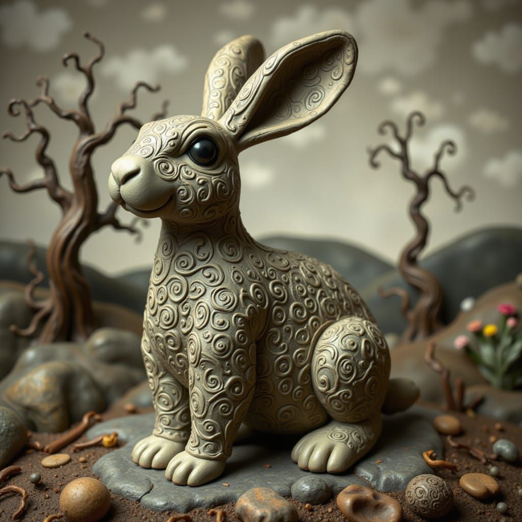 LoRA Enhanced Rabbit Portrait