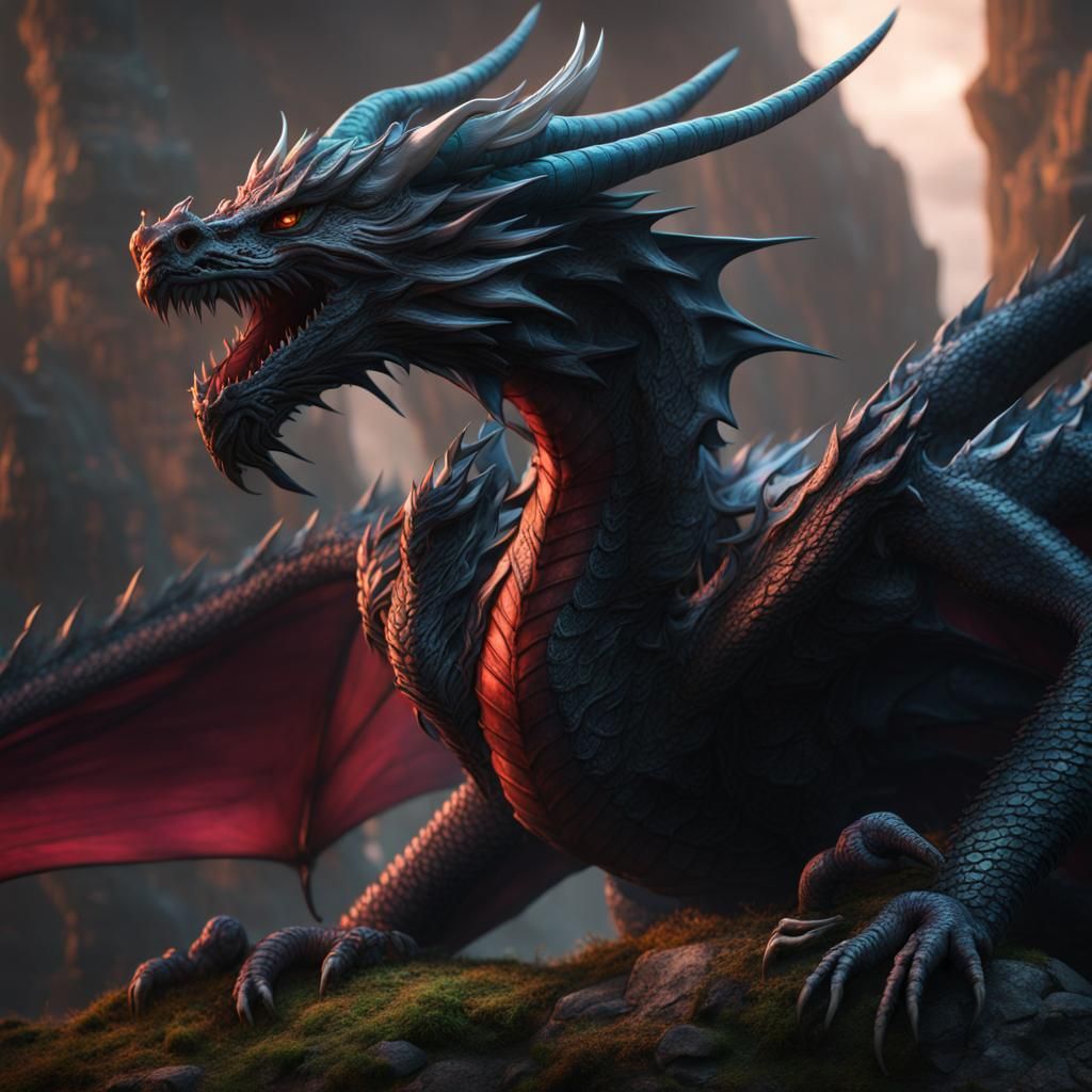 Colorful Dragon Fantasy Concept Art