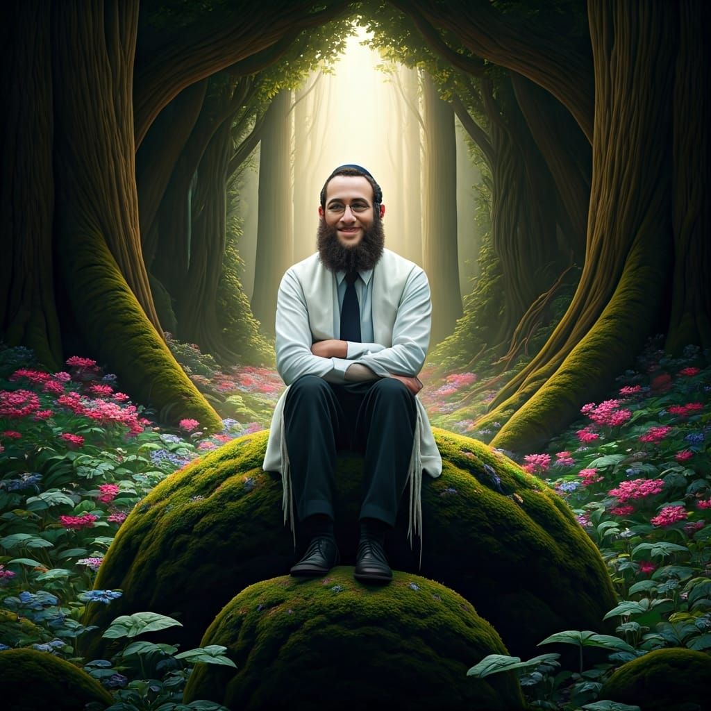 Rabbi in Forest Grove, Detailed Matte Painting