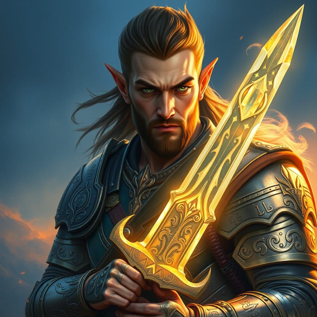 Ethereal Warrior in Majestic, Celestial Armor