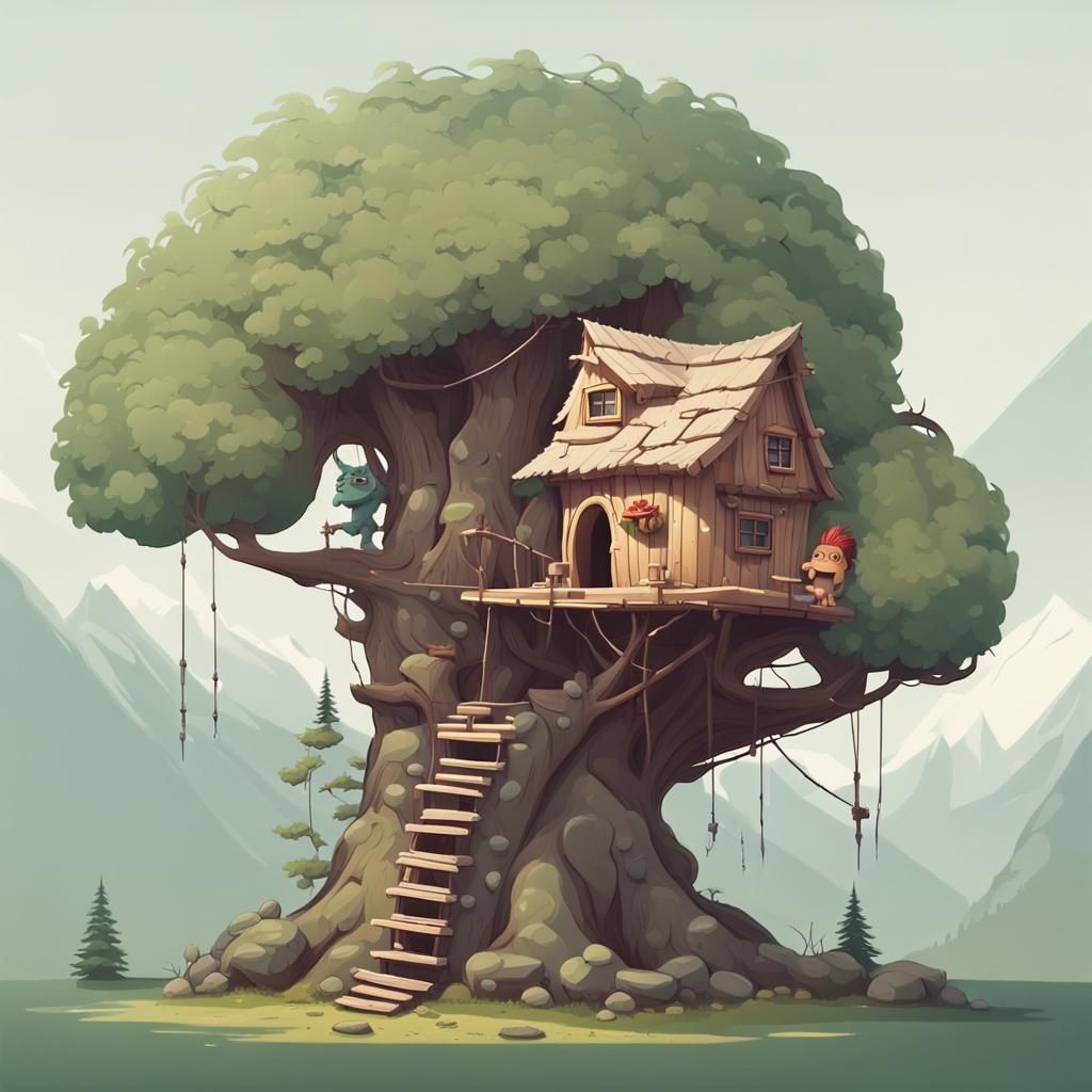 Mountain Troll with Treehouse