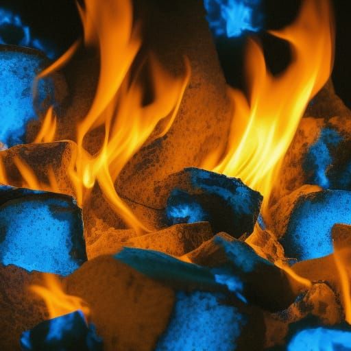 Striking Image of Blue Fire
