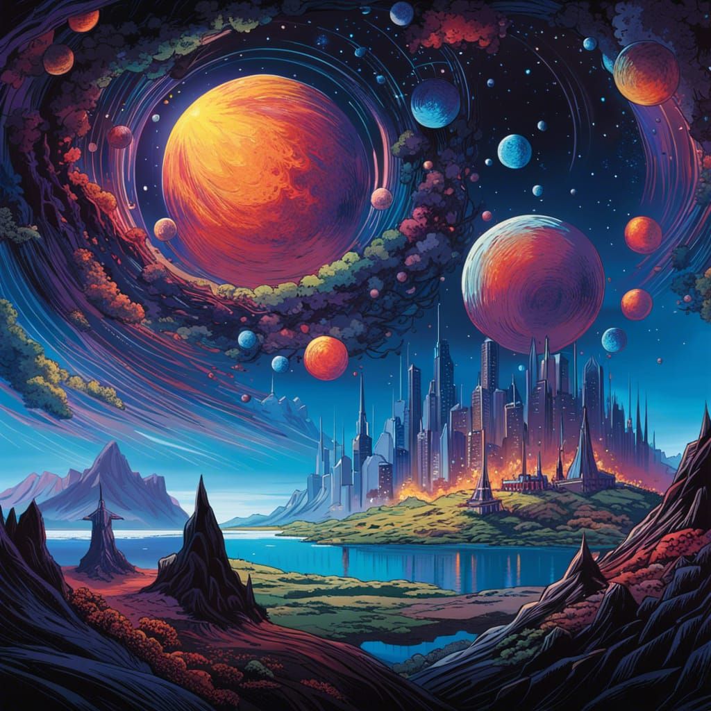 Space Pirate Ship in a Whimsical Dreamscape