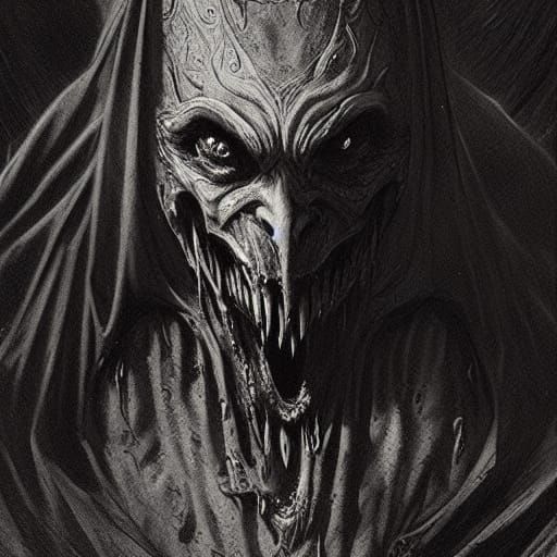 Sinister Demon Vampire in Horror Style