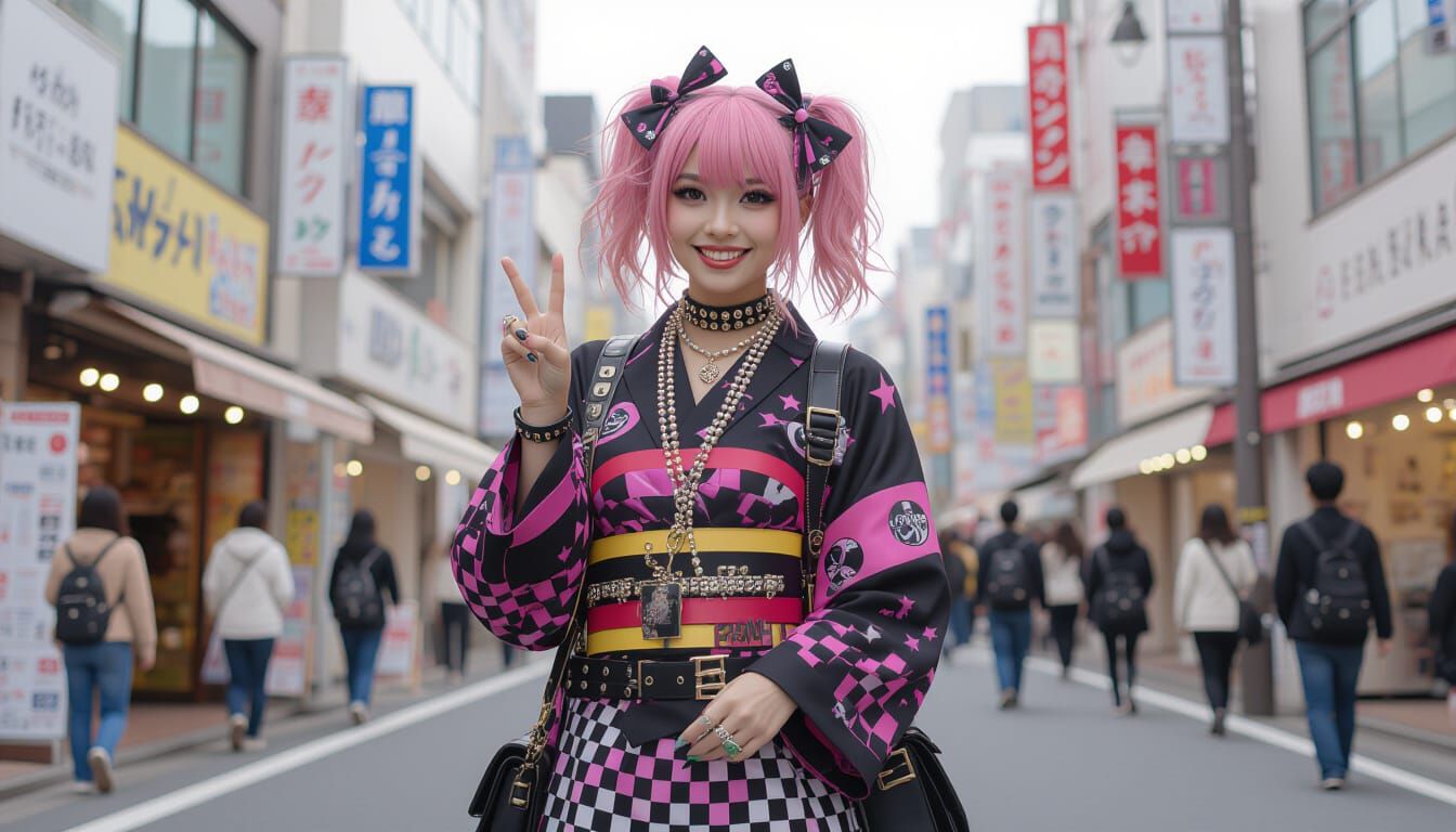Punk Gyaru Girl in Okinawa, Shibuya & Harajuku Style