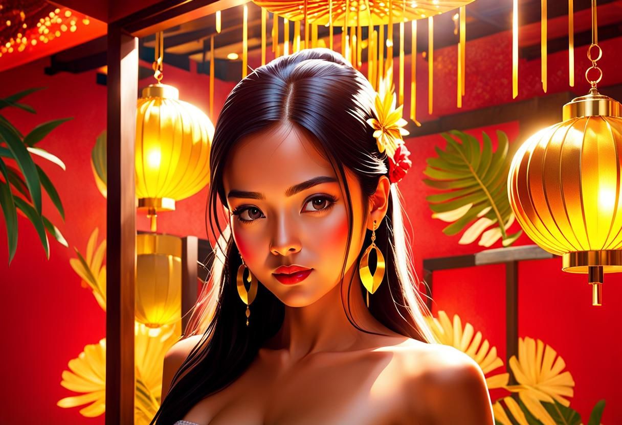 Exotic Woman at Thai Massage Parlor in Splash Art