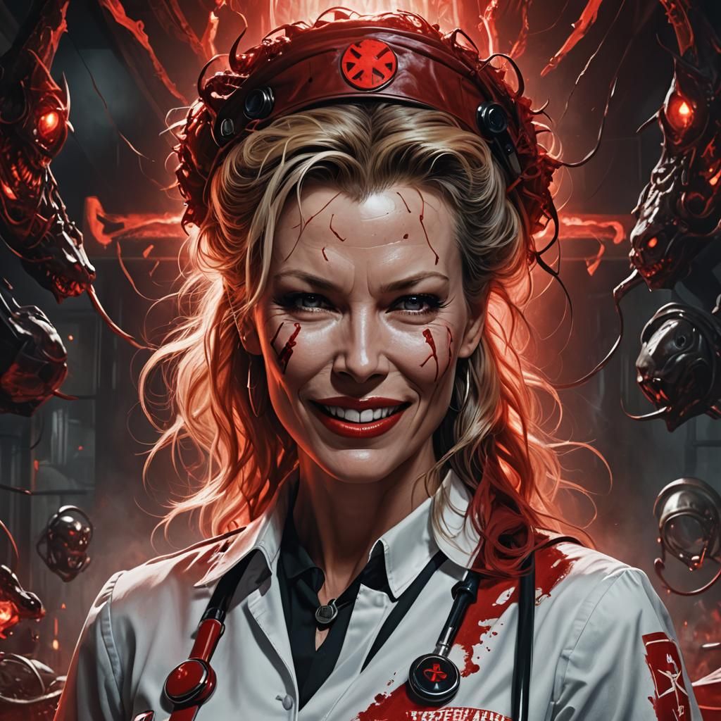 Satanic Kim Basinger as a nurse