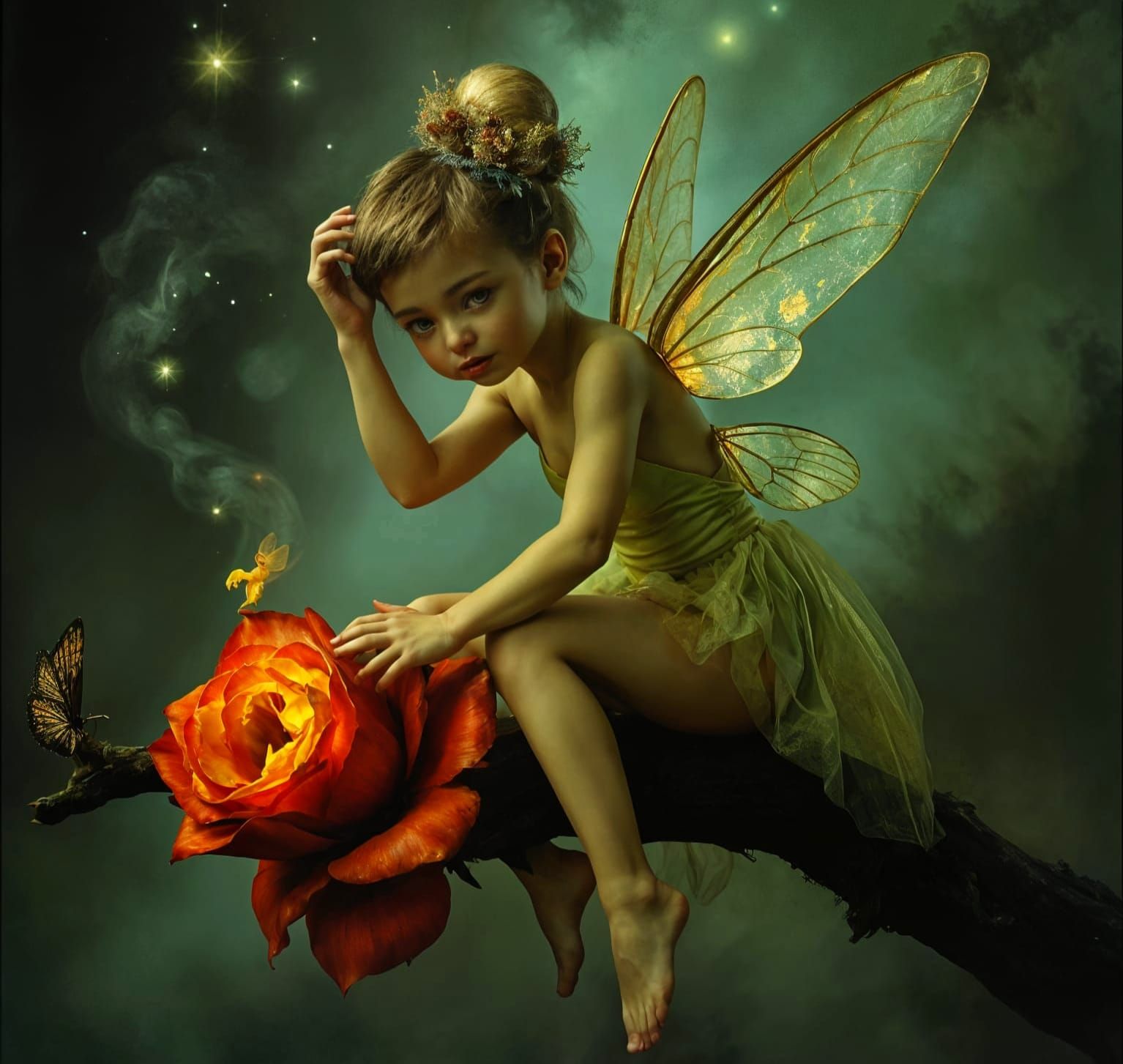 Tinkerbell in the Style of Tim Burton and Jan Saudek