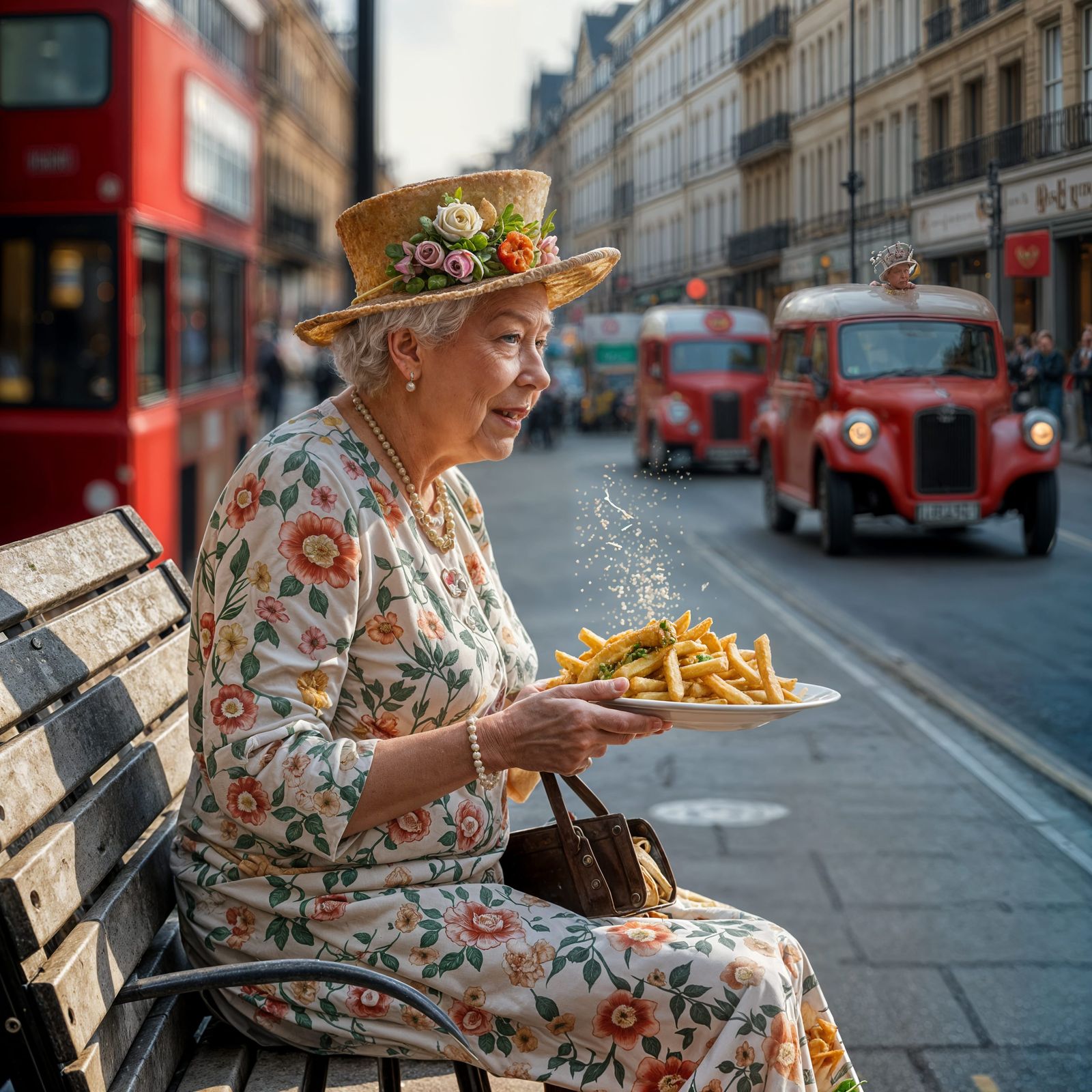 Queen Elizabeth Eats Fish and Chips in London