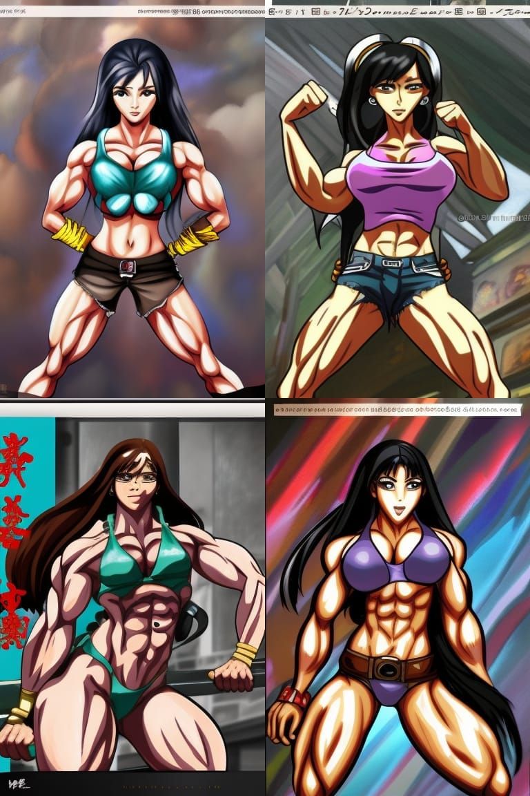 Anime Style Bodybuilder Illustration in SNK Style