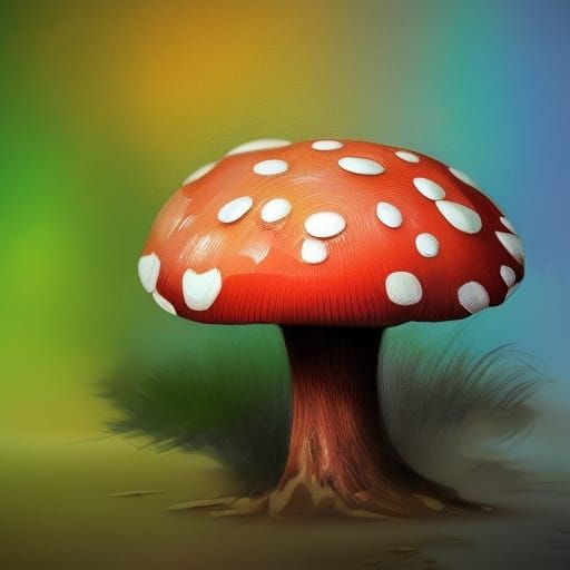 Hyperrealistic Mushroom Splash Art Concept