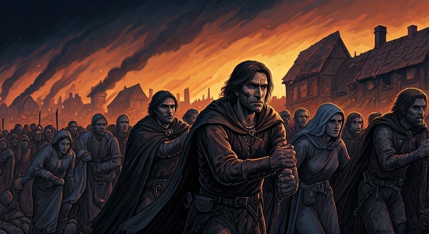 Fantasy Art: Adventurers and Refugees in D&D Style