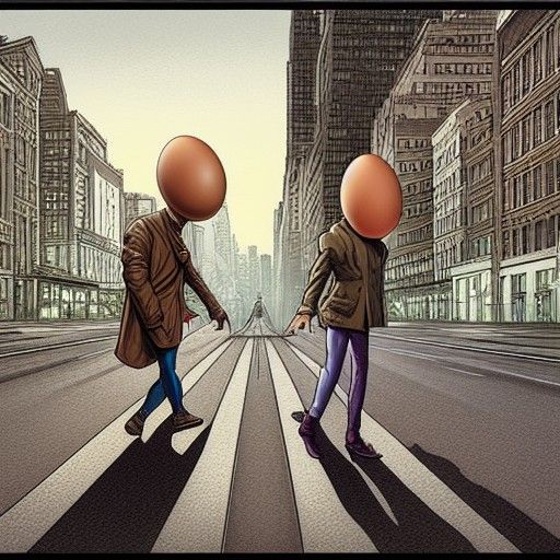 Eggs Walking Street: Comic Book Art Style