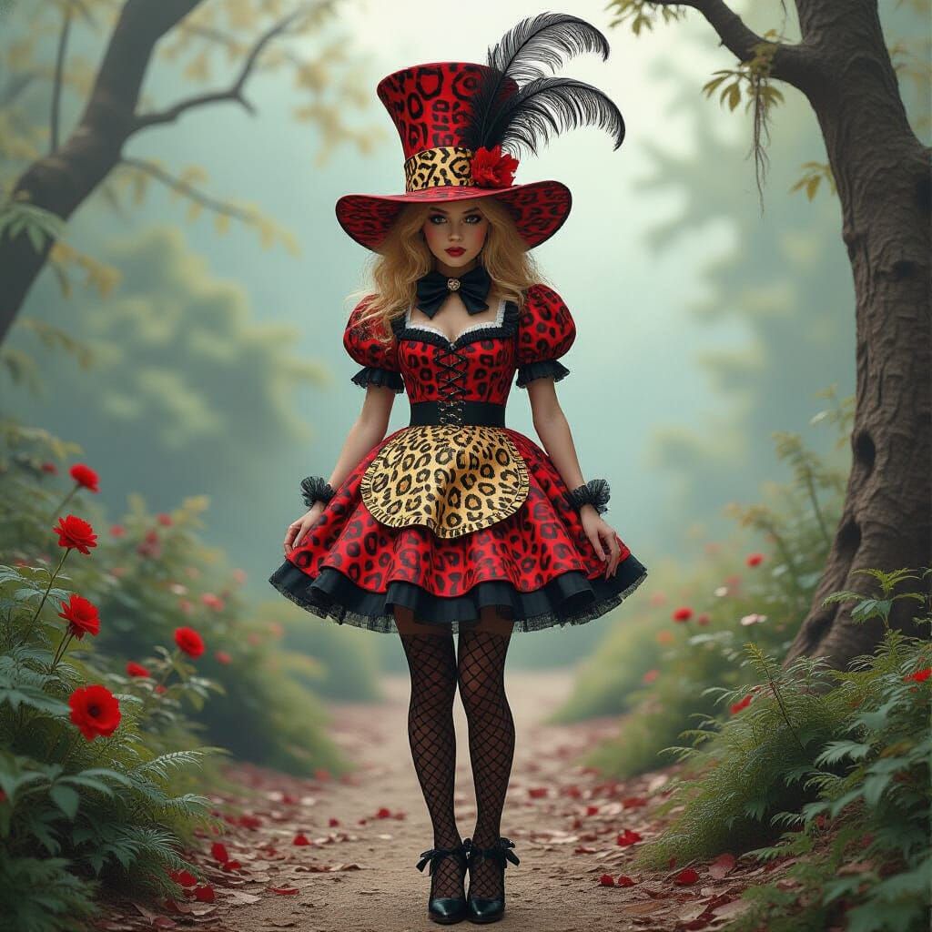 Alice in Wonderland in Surreal Digital Art Style
