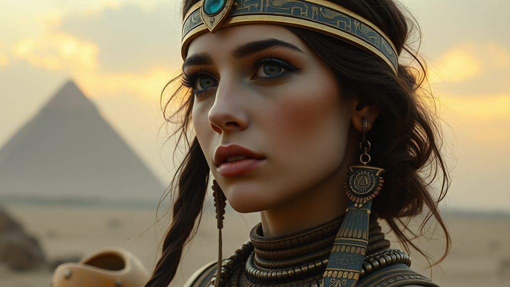 Egyptian Sci-Fi Portrait in the Style of Alma-Tadema