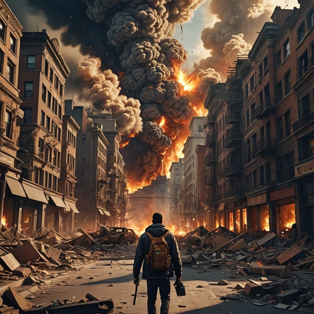 Giant Destroys City: Epic Digital Art