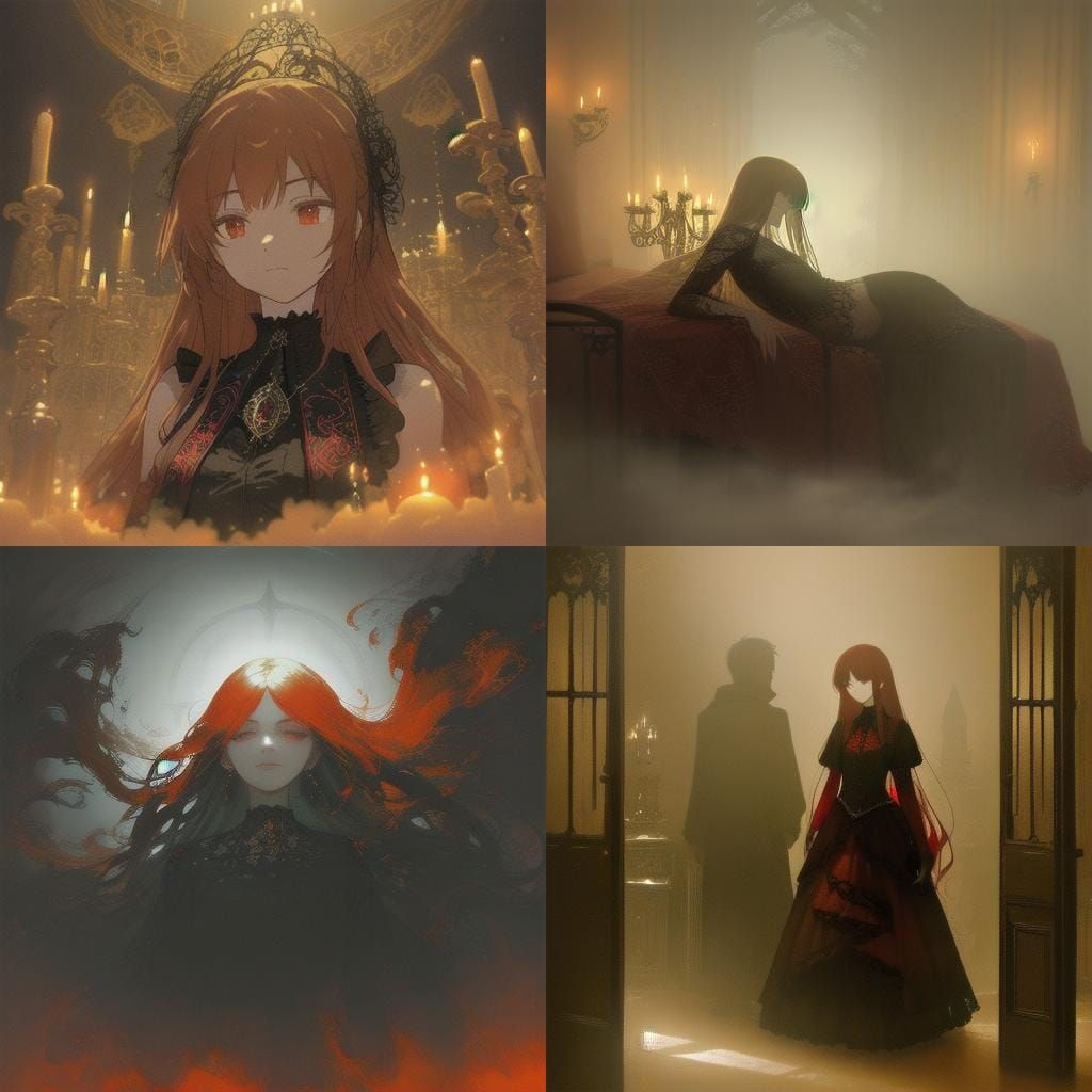 Succubus in Lace Lingerie in Ethereal Bedroom