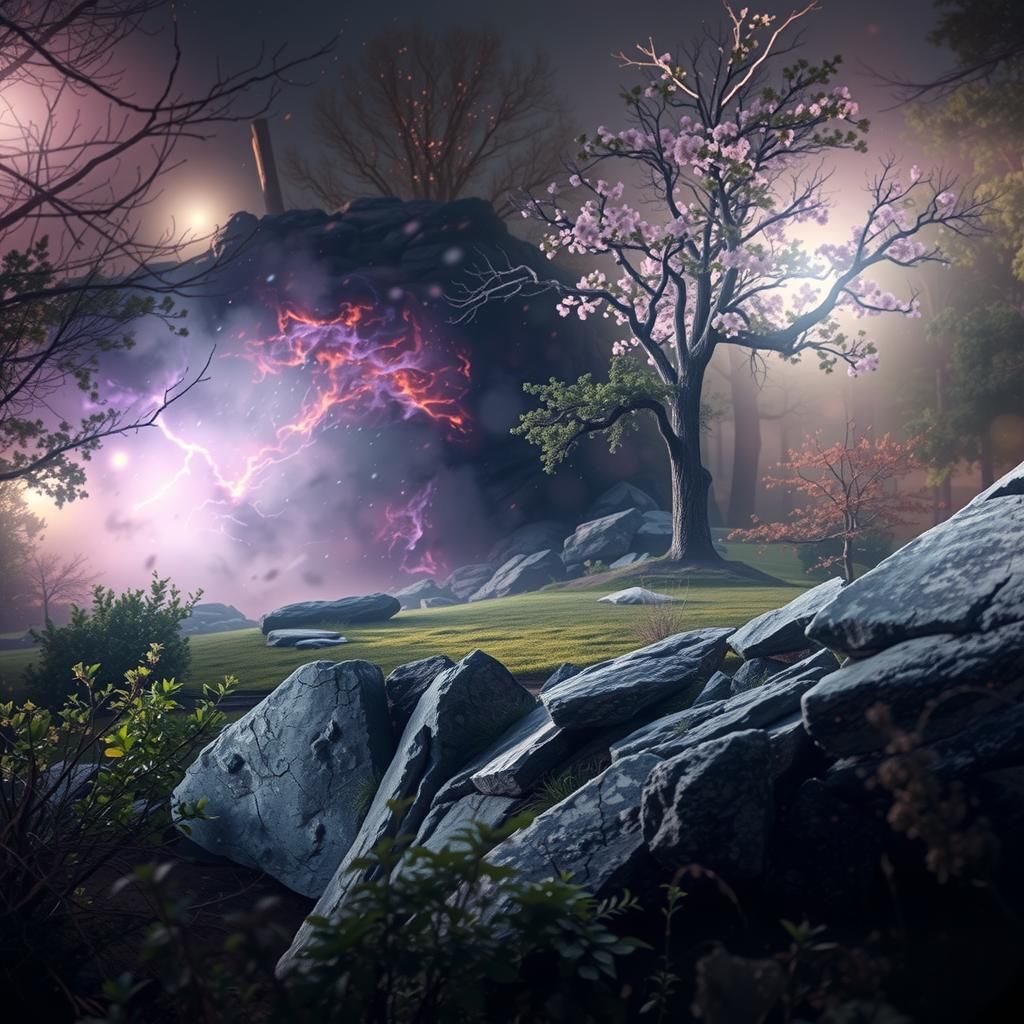 Dramatic Atmospheric Scene in Cinematic Lighting