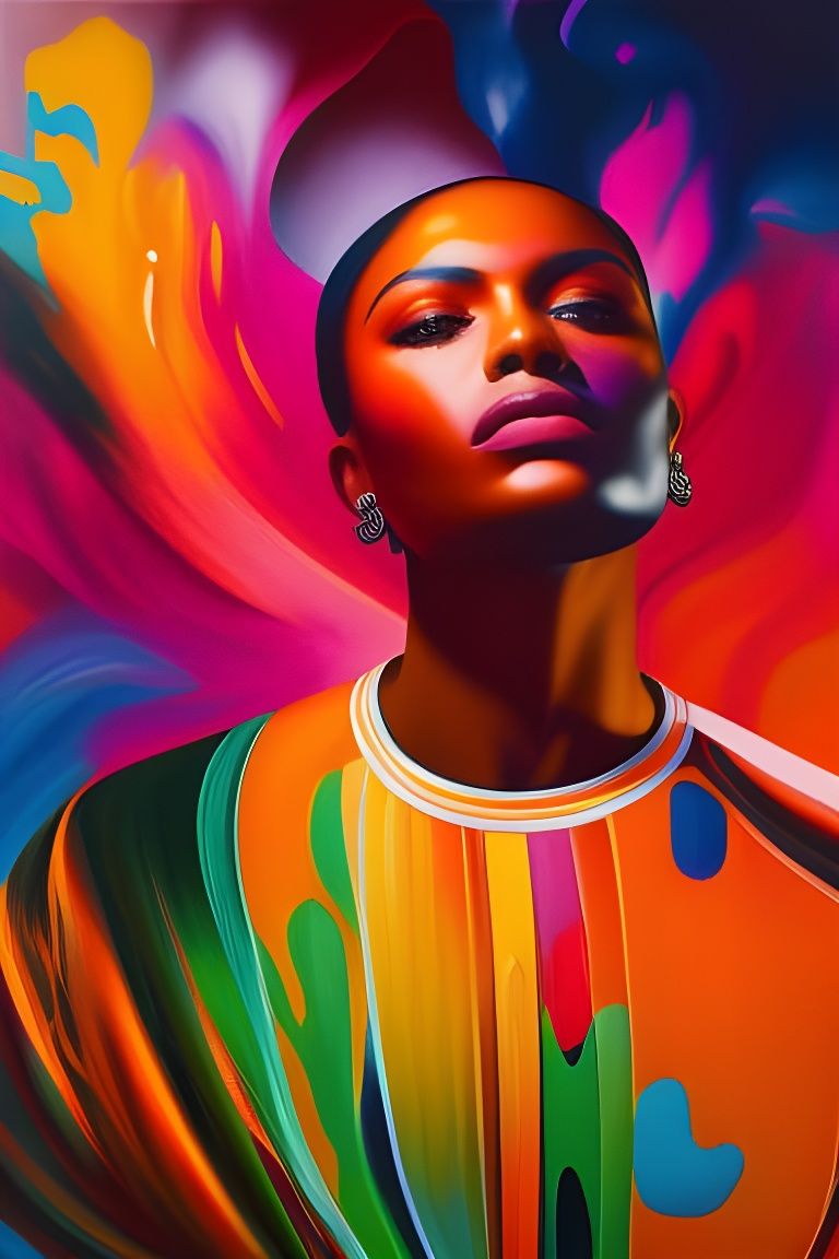 Vibrant Figure Emerges: Acrylic Pouring in Visionary Style