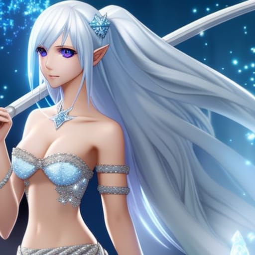 Sparkling Crystal Goddess in a Floating Castle