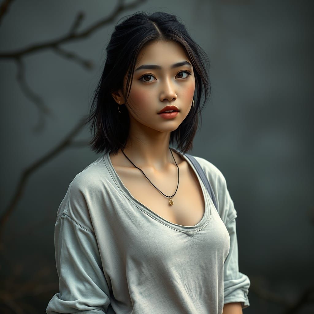 Realistic Portrait of a Woman in Natural Lighting