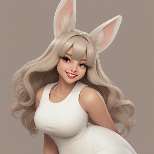 Cute Furry Creature with Rabbit Ears