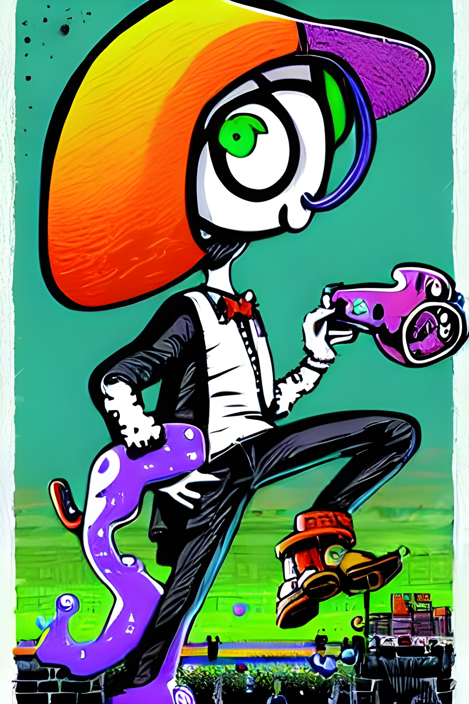 Splatoon-Inspired Pop Surrealist Street Art