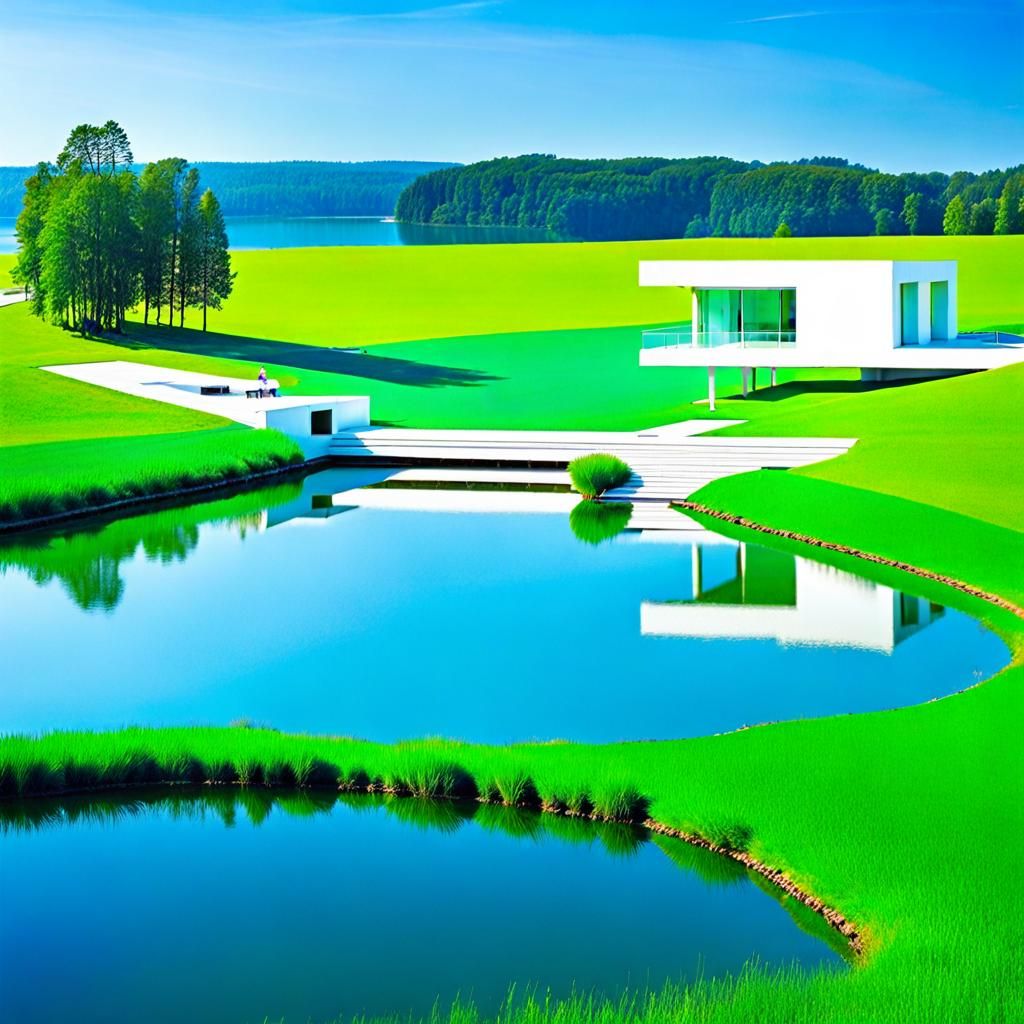 Minimalist Architecture Reflecting Nature and Sculpture