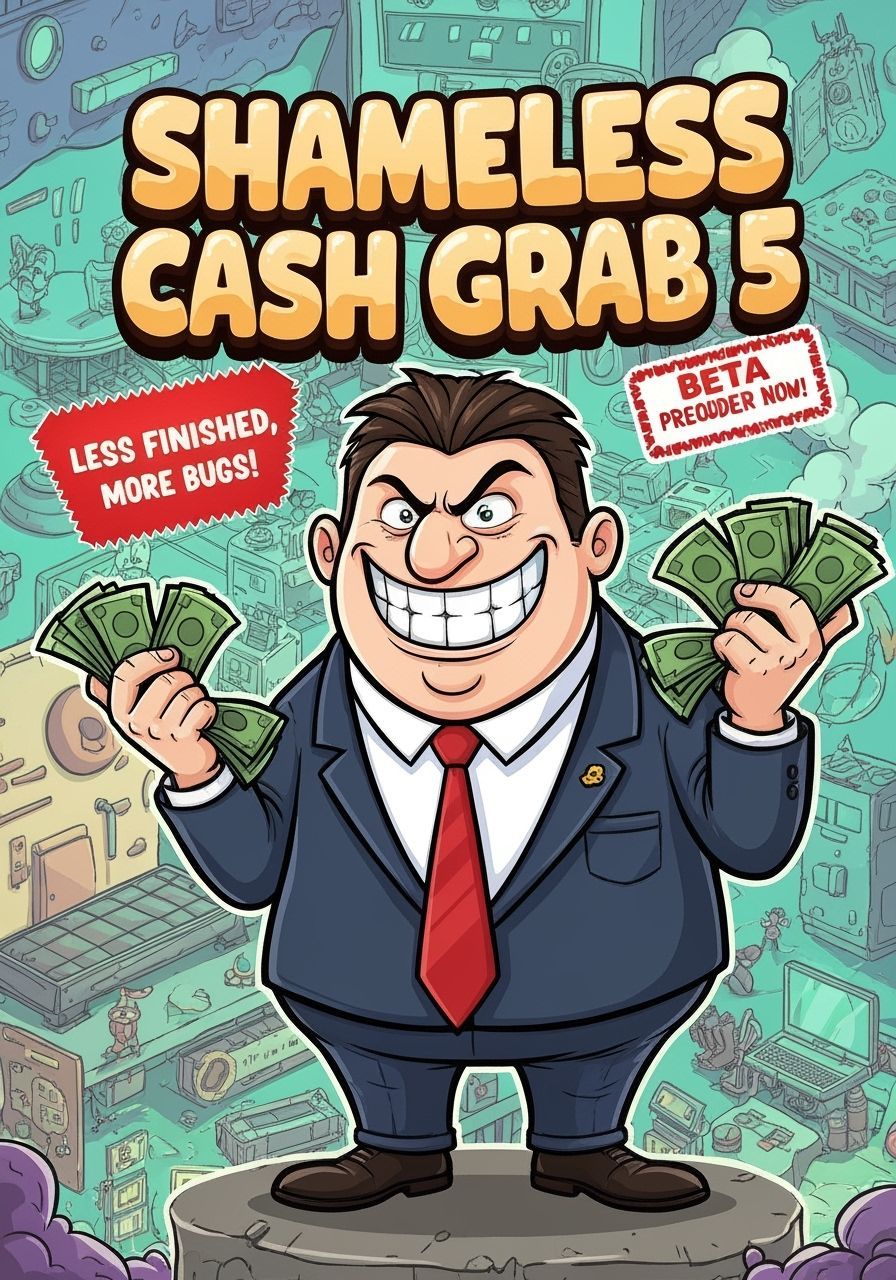 Greedy Businessman in Cartoon Video Game World