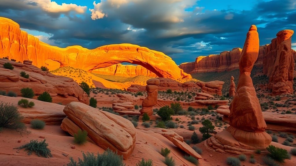 Arches National Park: Hyperrealistic Dawn Landscape