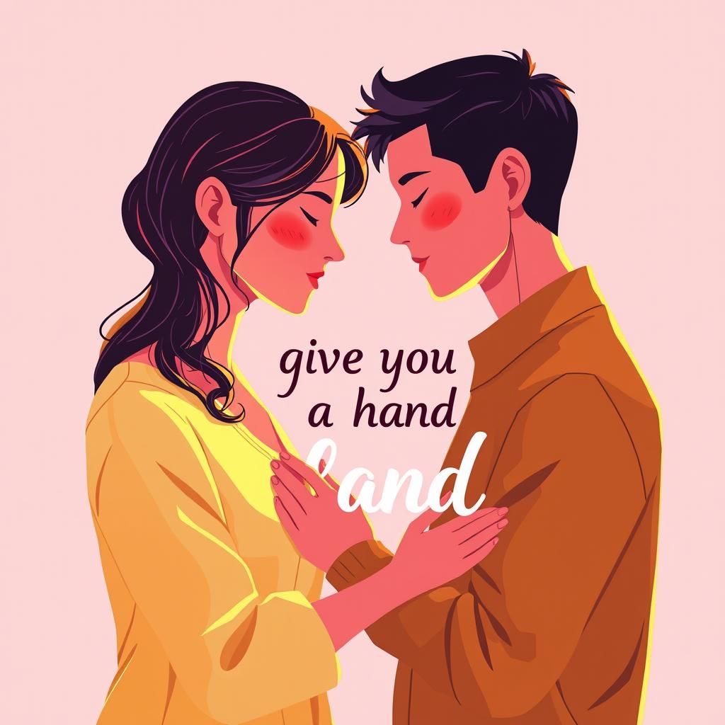 Uplifting Couple Embrace in Vibrant Digital Art