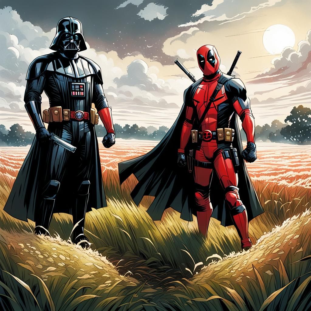 Darth Vader and Deadpool in Comic Book Art