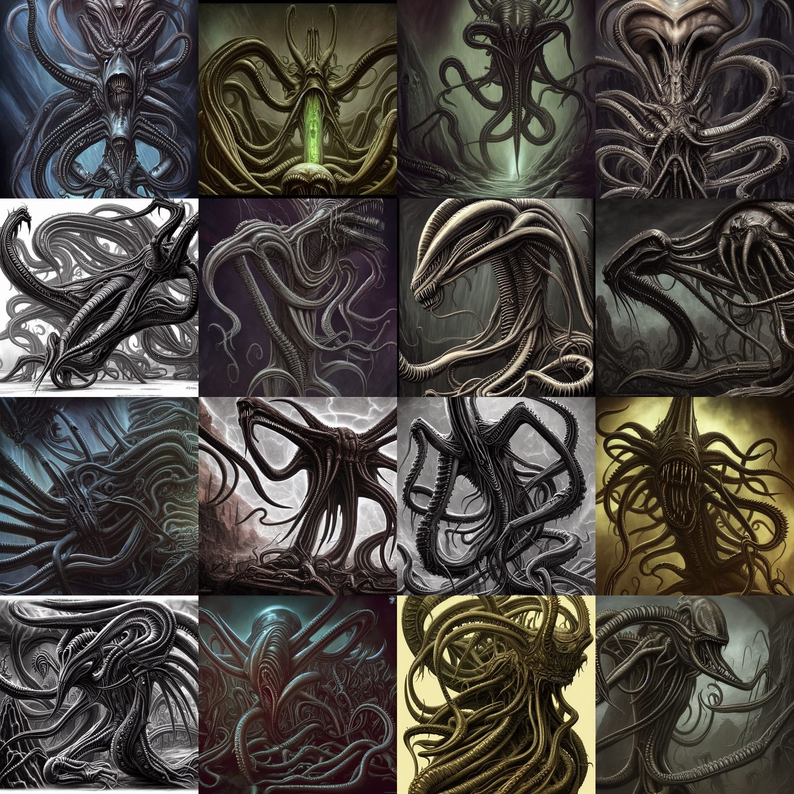 Eldritch Alien Horror in Giger Style