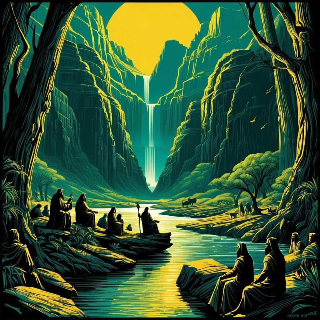 Babylonian Lament: A Vibrant AI Masterpiece