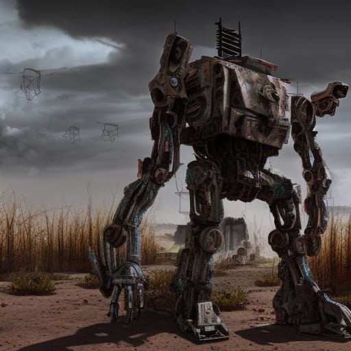 Hyperrealistic Zombie in Post-Apocalyptic Landscape