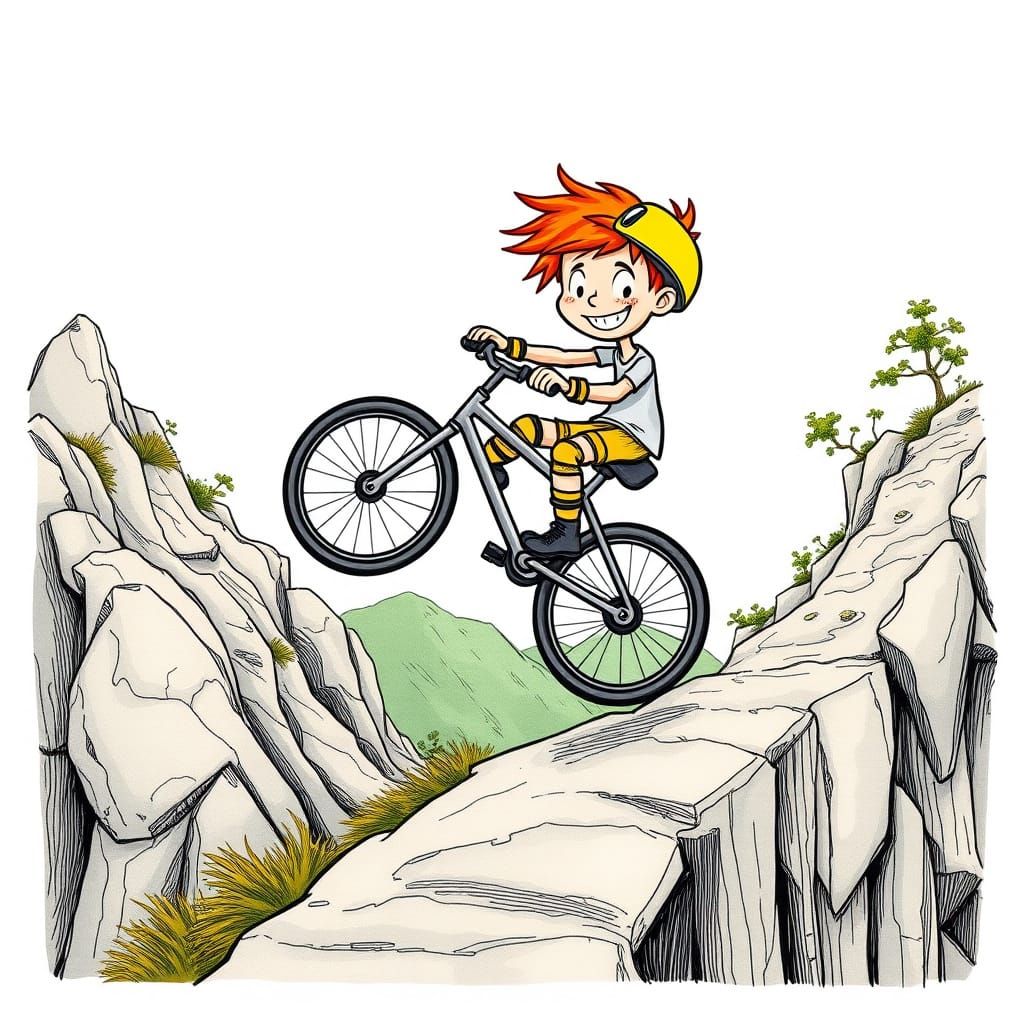 Mischievous Boy Performs Daring Wheelie on Rocky Mountain Pa...