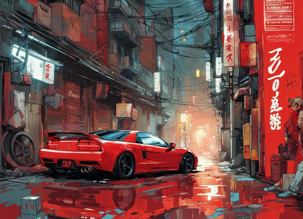 Red 2001 Honda NSX