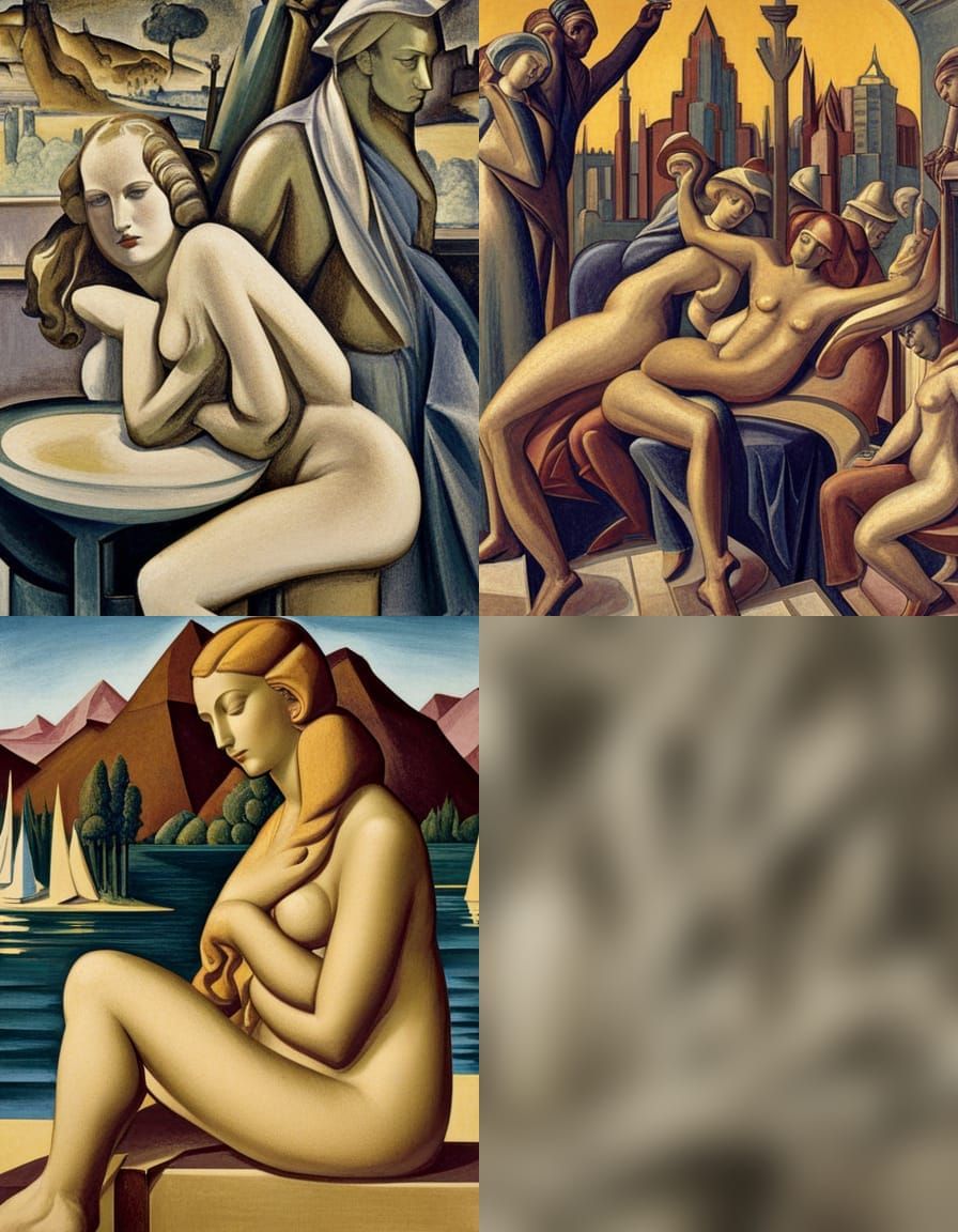 Modernist Figure Study in Sculptural Style