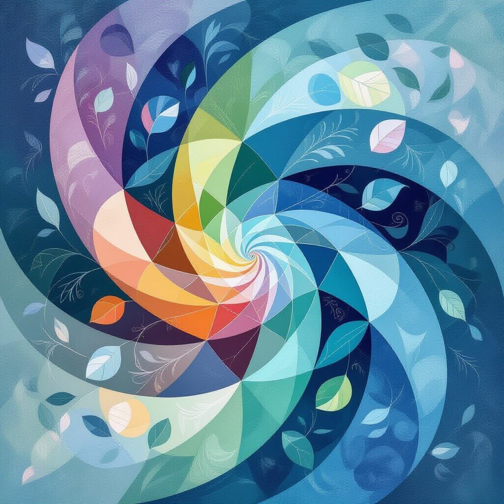 Abstract Swirling Colors and Shapes for Deep Meditation