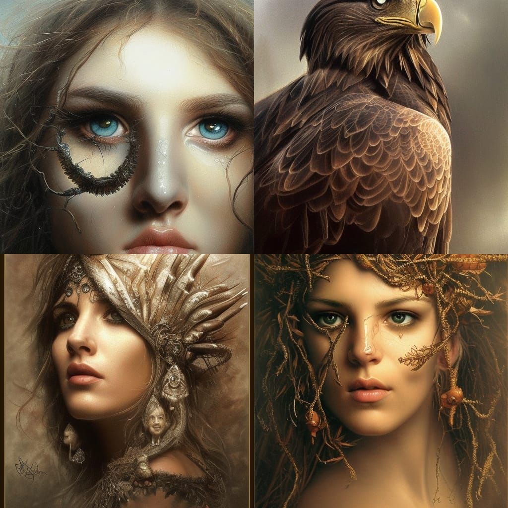 Majestic Bald Eagle Portrait in Magical Realism