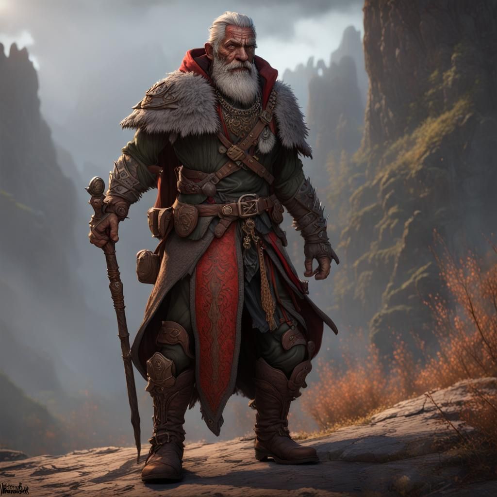 Orc Ranger with Red Hawk: Dark Fantasy Concept Art