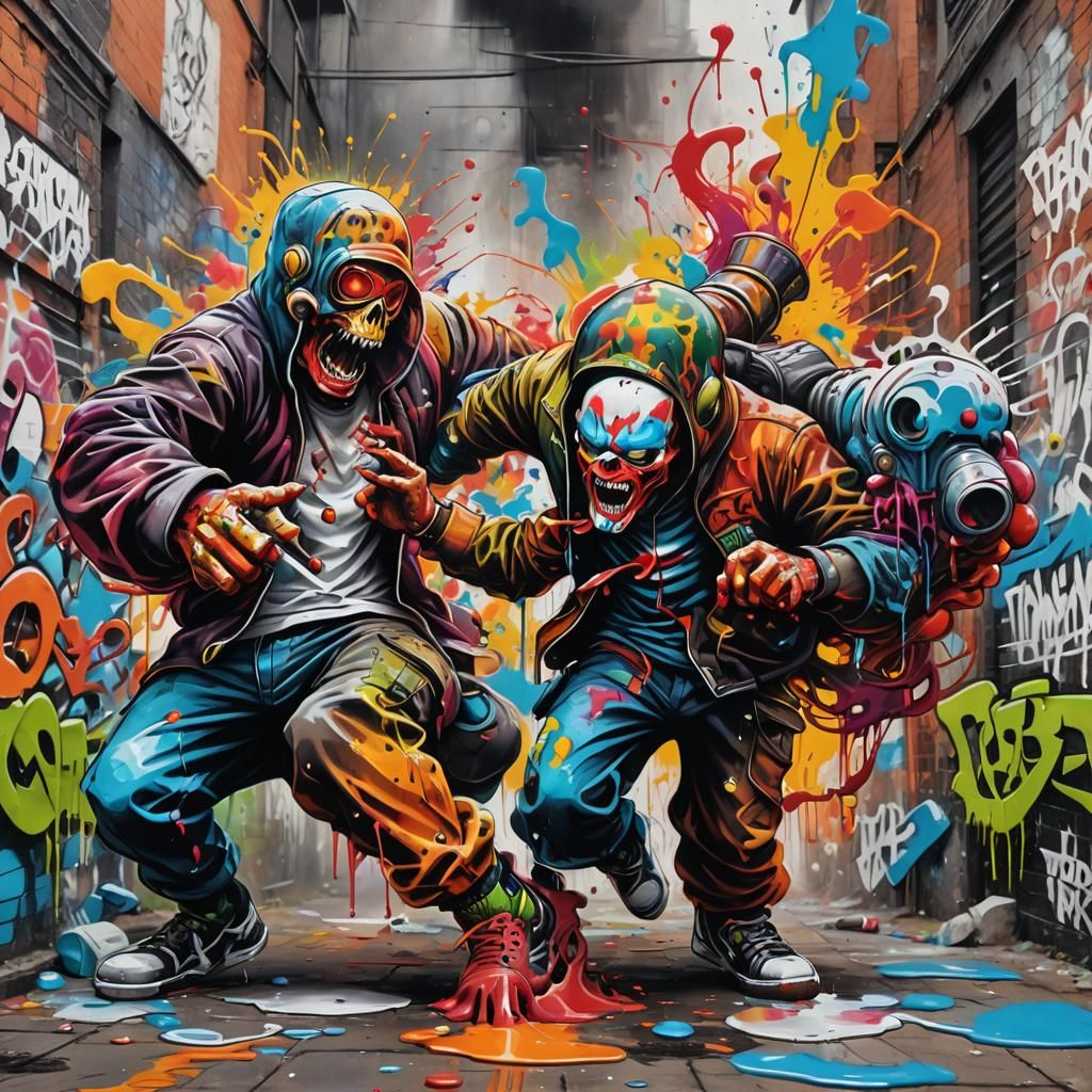 Death and Devil Graffiti Art Battle