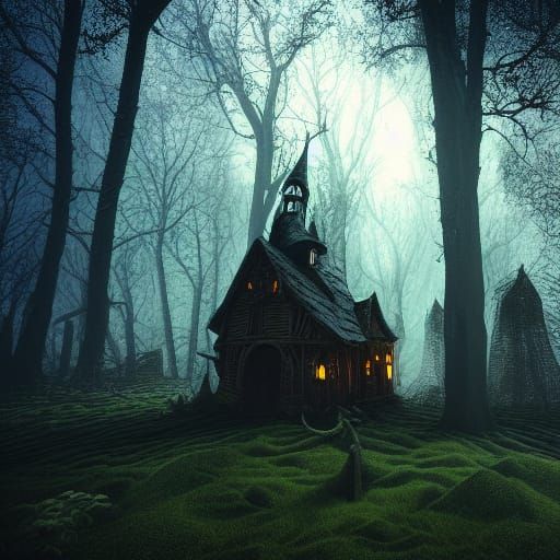 Spooky Witch's Shack in Medieval Forest