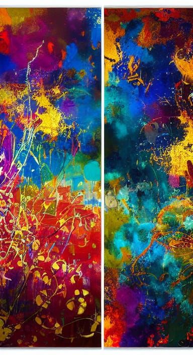 Glowing Eight in Stormy Sky, Acrylic Painting