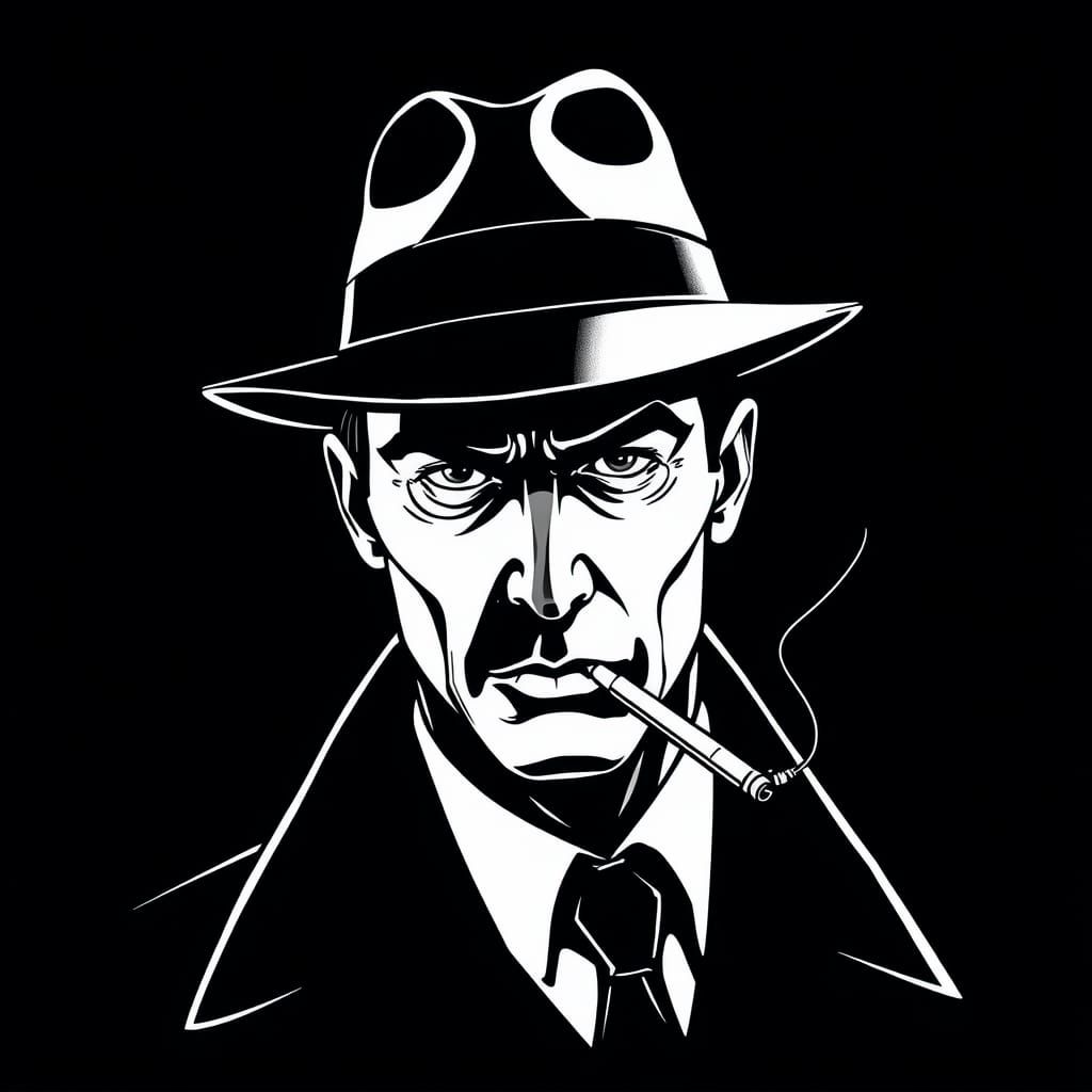Moody Film Noir Detective Portrait