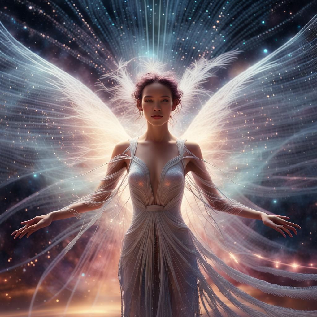 Celestial Weaver of Dreams in Cosmic Loom