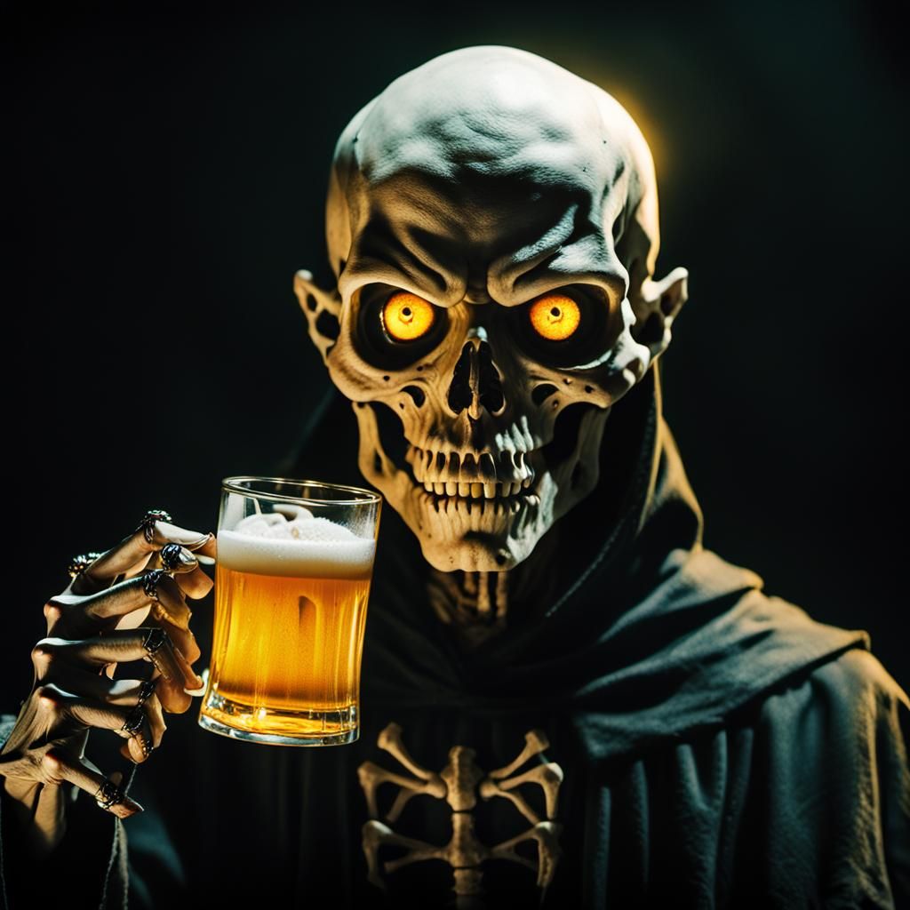 Demonic Figure in Black Tunic, Gothic Art Style